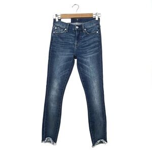 7 For All Mankind Gwenevere Ankle Skinny Topaz Size 23 = 00 High Rise 7fam NWT